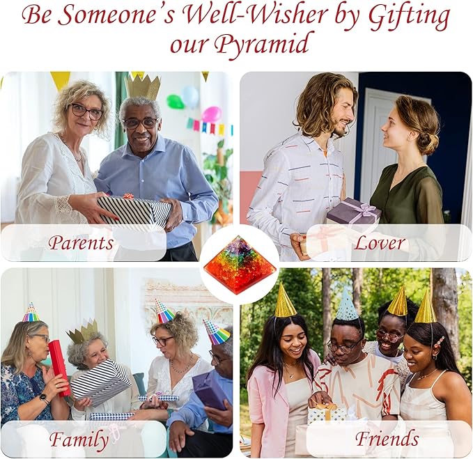 Orgone Pyramid of Success – 7 Chakra Orgonite Pyramid for Healing, Meditation, Stress Relief, Positive Energy & Chakra Balancing