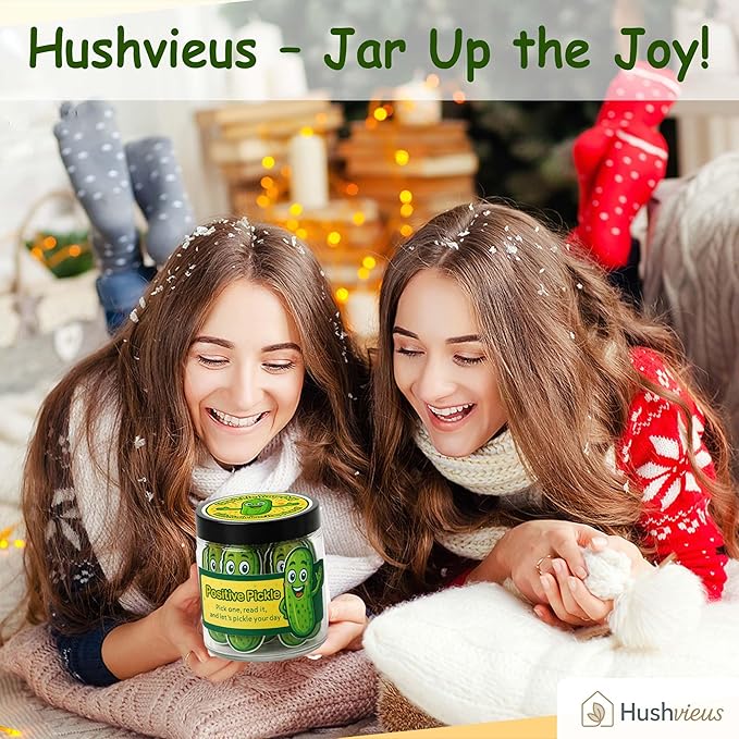 60 Positive Pickle Cards Jar, Affirmation Cards for Women, Teens, Emotional Pickle Gifts, Positive Pickle Jar, Funny Pickle Gifts for Women, Teen Girl Birthday Gifts, Positivity Jars