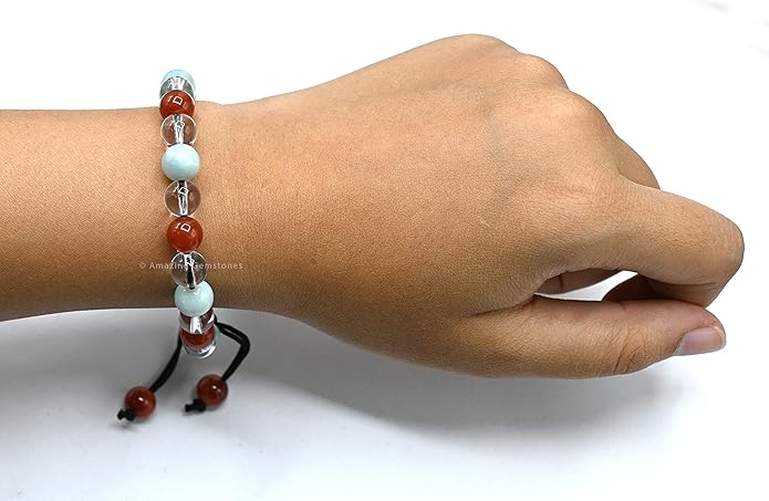 Natural Healing Crystal Bracelet for Women - Mens Bracelet Energy Balancing Gemstones Set - Adjustable Stone Bead Bracelet for Men and Women - Chakra Crystal Therapy Accessory, Meditation