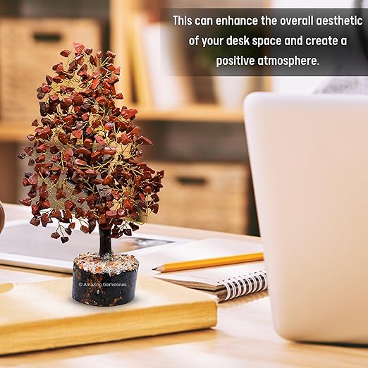 Amazing Gemstone Crystals and Healing Stones Birthday Gifts for Women - Red Jasper Crystal Tree of Life Home Decor Stocking Stuffers, Bookshelf, Room, Meditation Gift for Dad, Unique Birthday Gifts