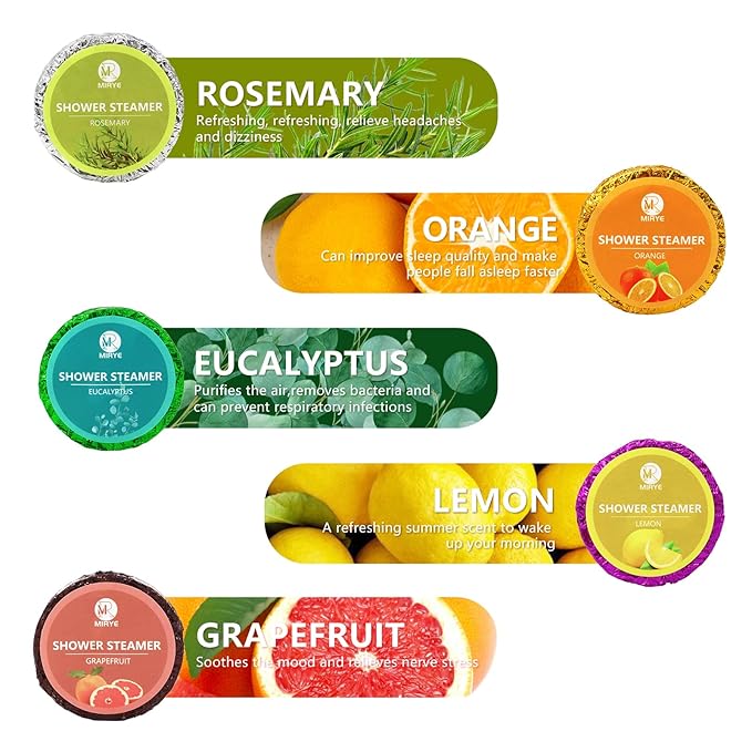 40 PCS Shower Steamers Aromatherapy for Women or Men, 10 Scents Organic with Rose Lavender Mint Watermelon Eucalyptus Lemon Rosemary Grapefruit, Shower Bombs Spa Birthday Gifts for Her Him