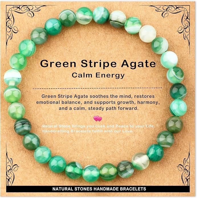 AD Beads 4mm6mm8mm10mm Handmade Bracelet - Natural Gemstone for Peace and Tranquility - Meditation, Yoga, Healing and Energy Gift for Unisex