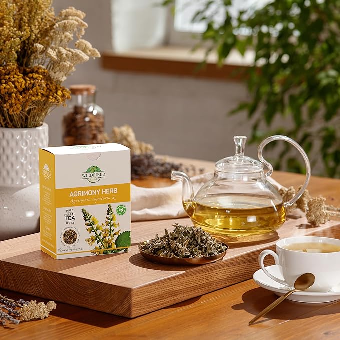30 Bags Agrimony Herb Dried Cut Agrimony Flower Tea (Agrimonia Eupatoria L.) - 24 Count 2g Tea Bags Agrimonia Flor De Hierba De San Guillermo