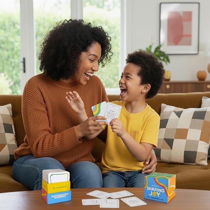 Big Life Journal Sharing Joy Family Conversation Cards - 150 Cards That Bring Families Closer Together, Put Down The Phones & Connect with Family, Meaningful Talk, Great for Dinner Table, Road Trips