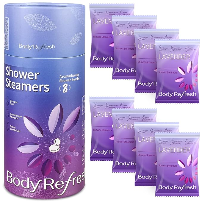 Lavender Shower Steamers Aromatherapy 8 Pack - Birthday Gifts for Women, Valentines Day Gifts for Her Wife Mom, Shower Bombs for Home Spa Relaxation Self Care, Easter Basket Essentials