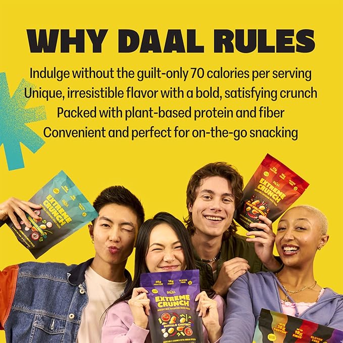 Daal By Keen Crunchy Mung Bean Snacks – Savage Ghost Pepper - Plant-Based Protein, High Fiber, Gluten Free & Nut-Free – Mix into Salads or Enjoy as an On-the-Go Snack - 1 Resealable Pack, 4.76 oz