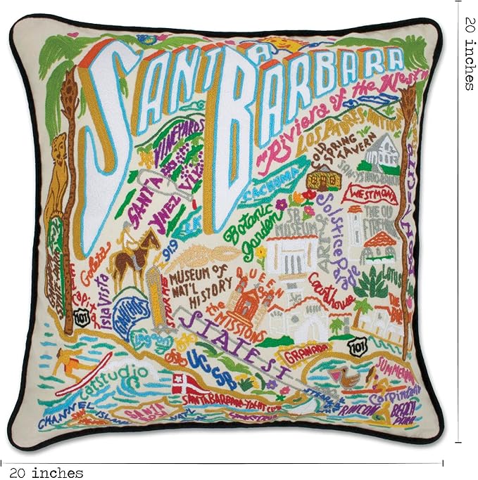Catstudio Santa Barbara Embroidered Decorative Throw Pillow