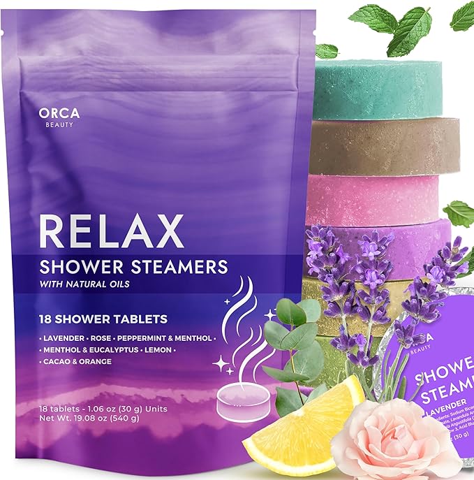 Shower Steamers Aromatherapy - Relaxation Gifts for Women, Shower Bombs, Unique Spa Gifts Shower Tablets, Shower Steamer Aromatherapy for Women & Men (Relax 18PC)