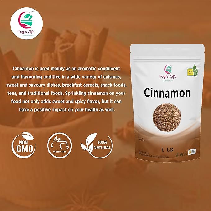 Crushed Cinnamon Bark 1 LB | Bulk Cinnamon Stick Pieces/Chips For Tea, Cooking | Rich Aroma and Great Flavour | Premium Grade Product by Yogi's Gift®