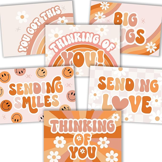 Hadley Designs Thinking of You Cards with Envelopes - 24 Hello Greeting Cards Thinking of You Card for Men & Women Bulk, Blank Encouragement Card for Kids, Just Because Cheerful Encouraging Notecards