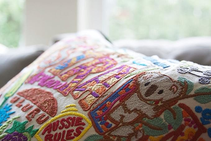 Catstudio Australia Embroidered Decorative Throw Pillow