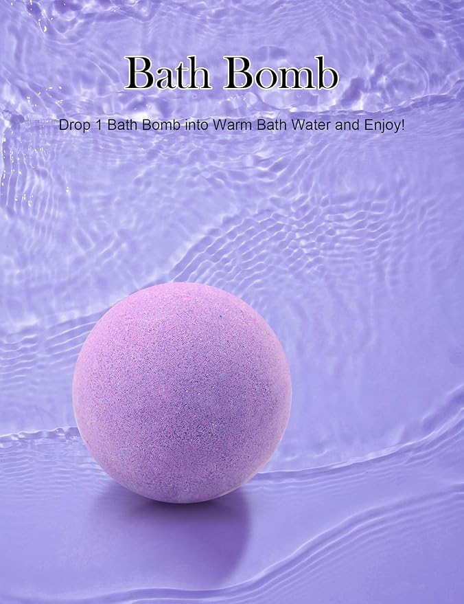 Bath Bombs,2 Pack Fizzy Spa Gift Natural Hemp Oil Extract and Lavender Essential Oils Bath for Moisturizing Dry Skin,Relaxing,Bubble Bath for Gifts Idea for Men Women