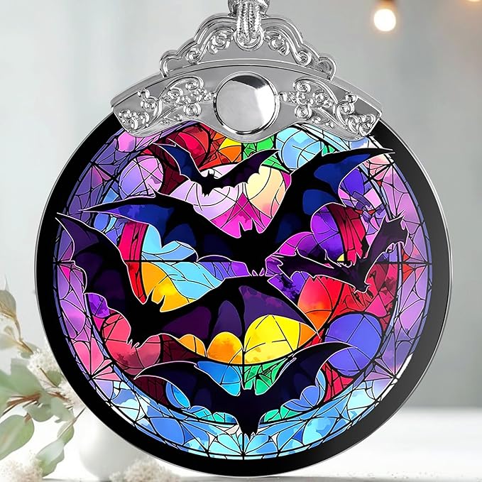 Christmas Ornament, Bat Christmas Decor, Bat Ornaments for Christmas Tree, Stained Glass Ornament, Bat Gifts, Holiday Decorations and Xmas Gifts Ideas