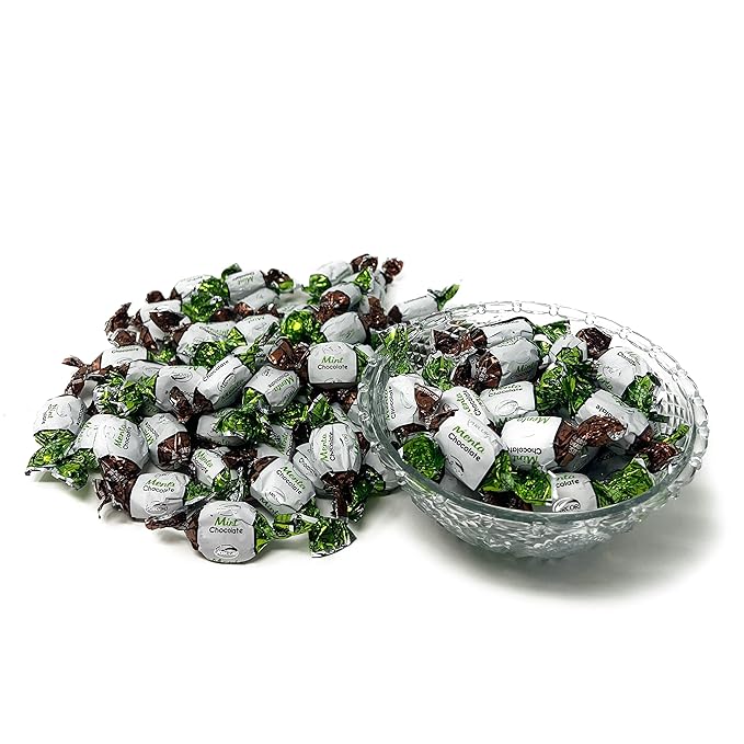 Chocolate Filled Mints - 1 lbs - Refreshing After Dinner Mint Hard Candies Filled with Chocolates - Bulk American Vintage Candy Assortment - Individually Wrapped, 16 oz.