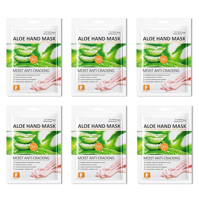 6PCS Hand Masks,Hydrating Hand Masks Moisturizing Gloves Overnight for Dry Cracked Hands,Daily Hand Care Hand Masks Gift Set for Women and Men J