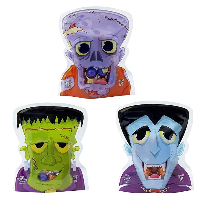 Fruidles Halloween Party Pals Big Milk Chocolate, Holiday Treats, Chocolaty 'n Smooth, Individually Wrapped, Kosher Certified (Pack of 3)