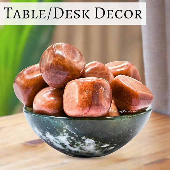 Amazing Gemstone Peach Moonstone Crystals&Healing Stones Tumbled - 1 oz Peach Moonstone Stone, Healing Stones for Energy Balance, Stress Relief - Premium Polished Gems Rocks for Meditation&Wellness