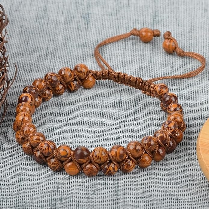 MASSIVE BEADS Double Layer Natural Chakra Healing Power Crystals Macrame Bracelet Yoga Stone Beads Gemstone Meditation Relax Anxiety Bangle for Unisex Women Men