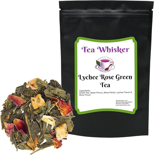 Tea Whisker Lychee Rose Loose Leaf Green Tea (4 Ounce (Pack of 1))