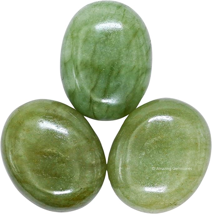 Amazing Gemstone Green Aventurine Crystals and Healing Stones - Large Palm Stone Crystals Piedra - Crystal for Good Luck, Positive Energy, Meditation - Unique Stocking Stuffers, Gifts for Women, Men