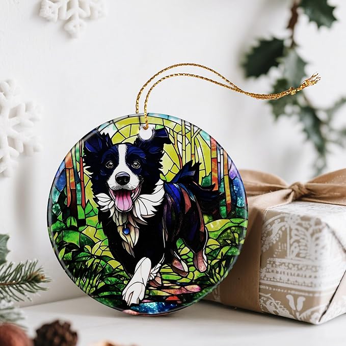 Loyal Border Collie Ornaments, Dog Christmas Ornaments: Christmas Tree Decorations, Holiday Decor, Stocking Stuffers, Gift Ideas, Xmas Gift, Dog Lover Gifts & Pet Lover Gifts