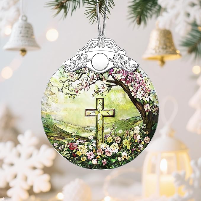 Christian Cross Christmas Ornaments: Christmas Tree Ornaments, Holiday Decor for Christians, Christian Faith Home Decor, Stocking Stuffers, Cross Gifts, Religious Gifts & Gift Ideas, Xmas Gift