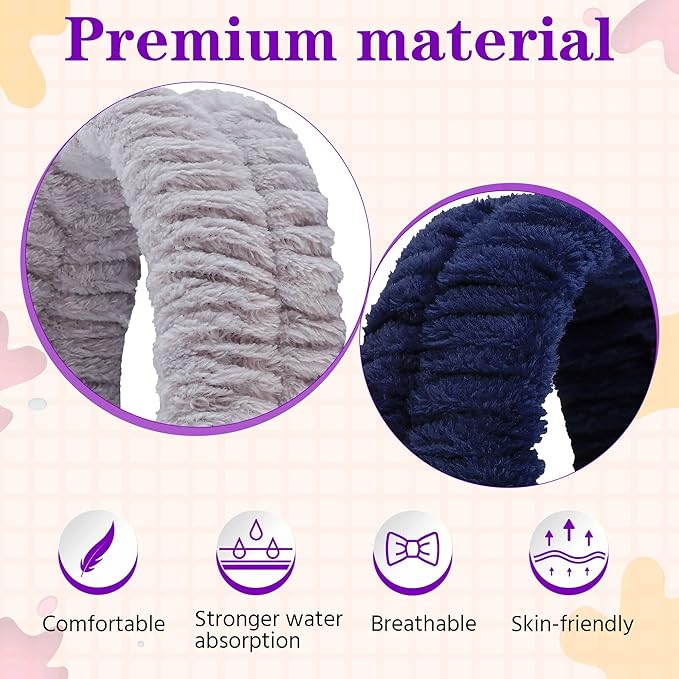 Spa Headband, Makeup Headband for Washing Face, Skincare Headbands for Girls Women, Soft Facial Makeup Head Band