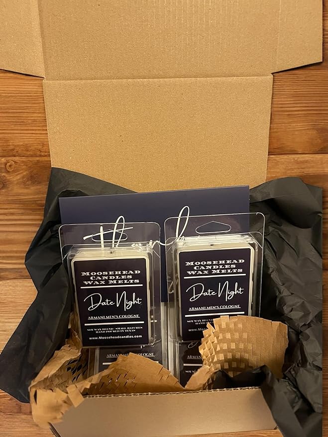 Date Night Wax Melts 4 Pack – Armani Cologne Scented Wax Melts, Long-Lasting Soy Wax for Home and Office, Luxurious and Romantic Masculine Fragrance