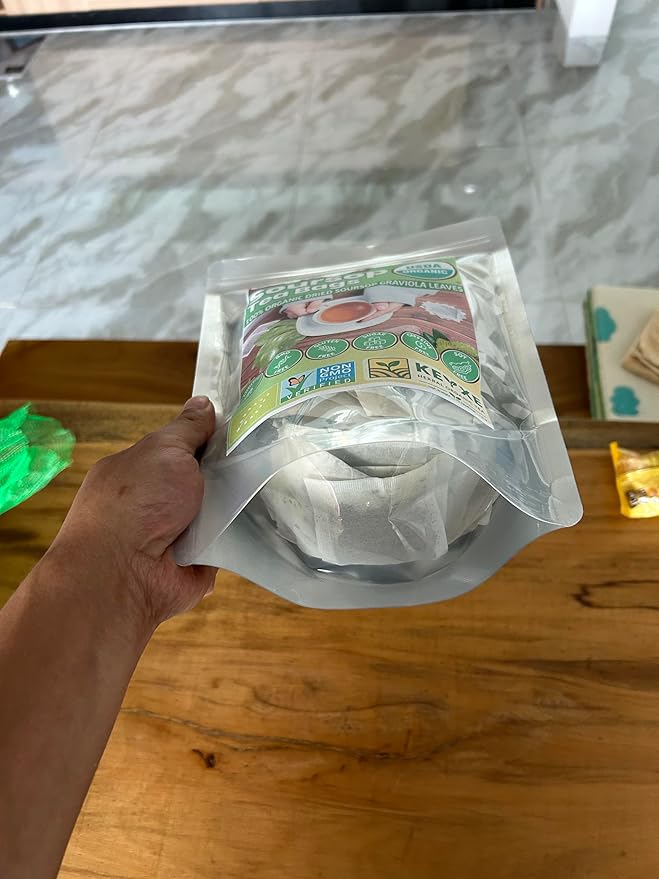 KEYXE - USDA Organic Soursop Graviola Leaves Tea 90 Bags. Non-GMO Verified , 100% Organic Soursop Leaves for Digestion, Boosting Immune, Improving Sleep & Skin Health, Gluten Free, Caffein Free , Hojas De Guanabana Tea Organica, Eco-Conscious Tea Bags