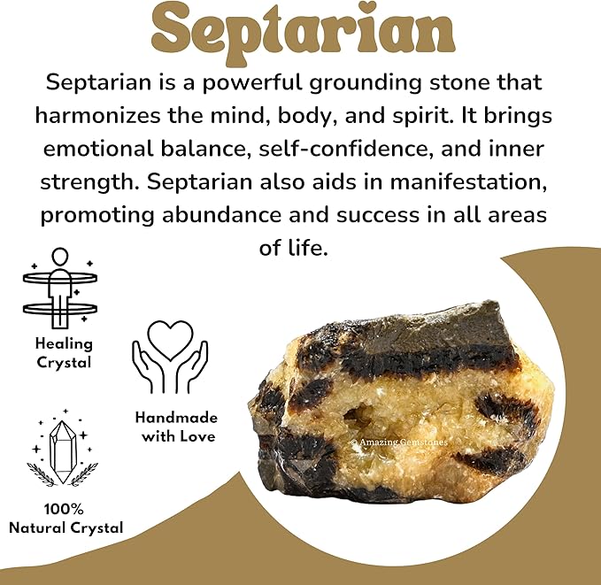 Amazing Gemstone 2 Pieces Septarian Raw Crystals and Healing Stones, Natural Rocks for Tumbling and DIY Raw Stones and Crystals