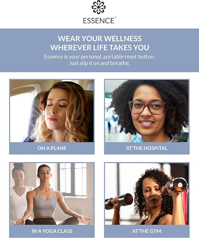 Essence Wearable Aromatherapy Nasal Diffuser – Energy Blend Essential Oil Nose Ring – Personal Scent Clip for Travel, Work & Everyday Use – Made in USA (3 Pack)