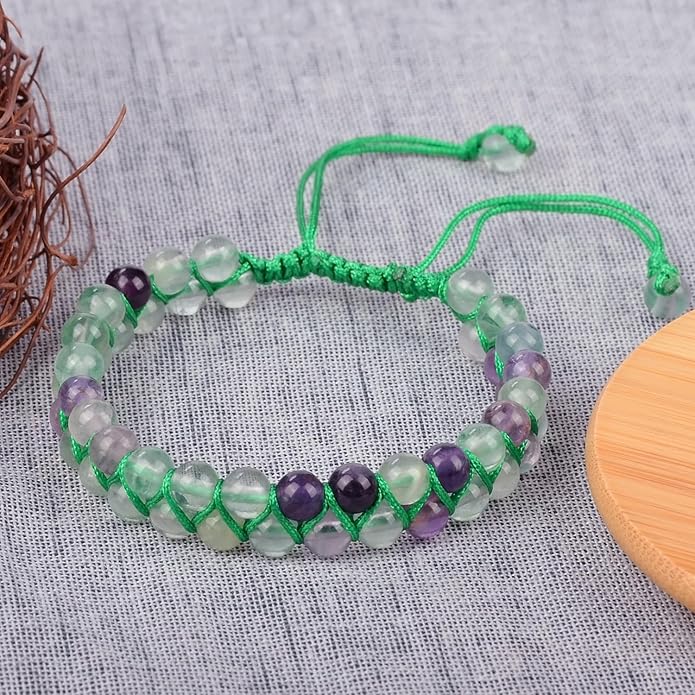 MASSIVE BEADS Double Layer Natural Chakra Healing Power Crystals Macrame Bracelet Yoga Stone Beads Gemstone Meditation Relax Anxiety Bangle for Unisex Women Men