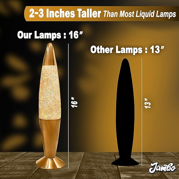 Jambo 16-Inch Rainbow Glitter Lamp I Beautiful Liquid Lamp I Entertaining for Adults and Kids I Perfect Holiday Gift