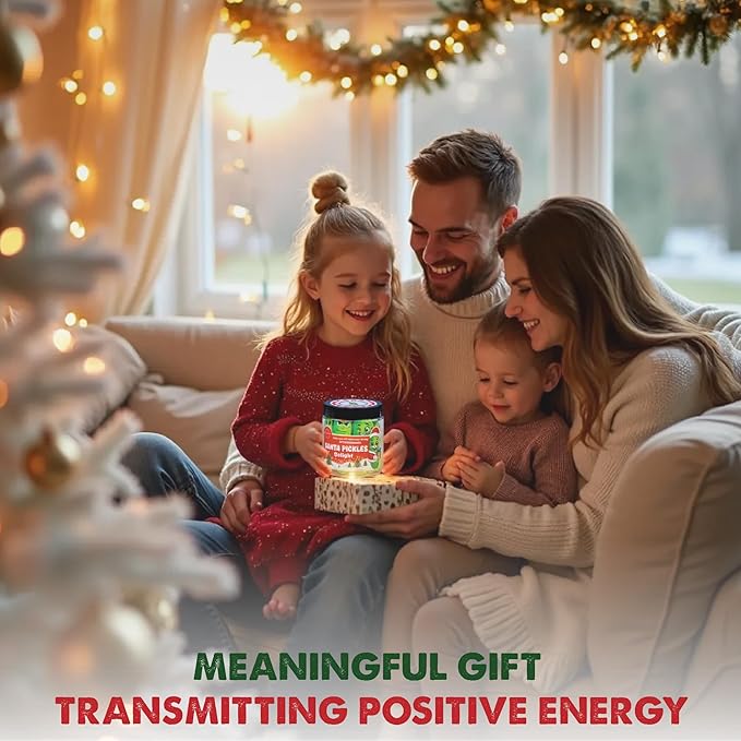 Funny Holiday Pickle Jar for Santa – 60 Motivational Notes & Gag Affirmations | Secret Santa Gift, Stocking Stuffer, Christmas Desk Decor, Just Because Holiday Pickle Gift for Adults, Coworkers