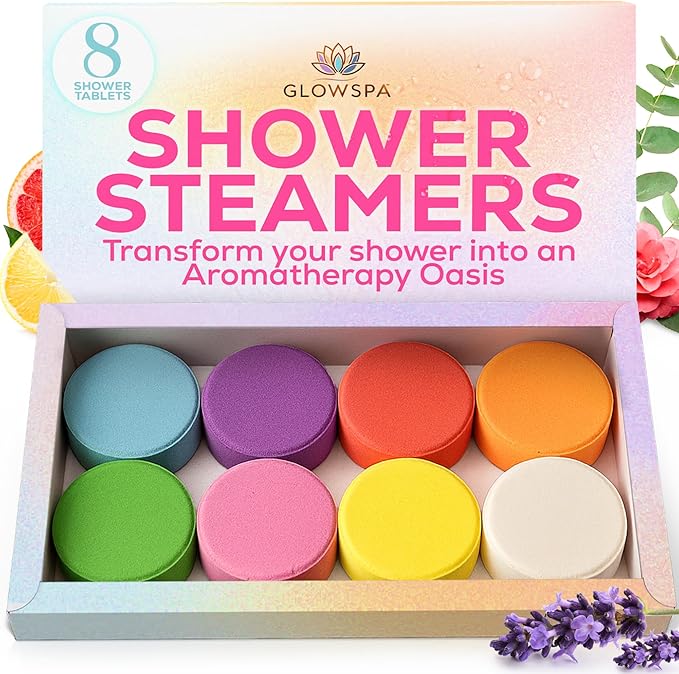 Shower Steamers Aromatherapy – 8 Pack Shower Bombs for Women with Essential Oils for Relaxation, Stress Relief and Self Care – Individually Wrapped Bath Steamers – Gifts for Women, Men