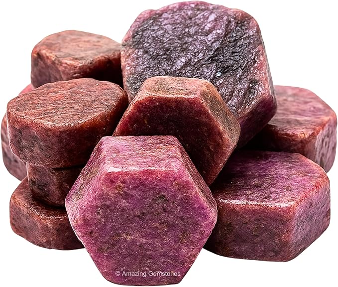 Amazing Gemstone 2 Pieces Ruby Raw Crystals and Healing Stones, Natural Rocks for Tumbling and DIY Raw Stones and Crystals