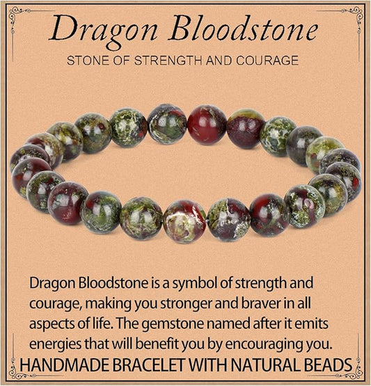 LPBeads Handmade Natural Gemstone Stretch Elastic Bracelet Healing Crystal Round Stone Beads Jewelry Gifts for Women Men