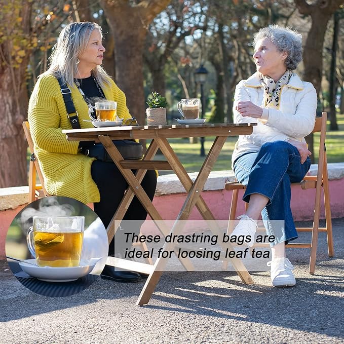 400pcs Tea Bags for Loose Leaf Tea Empty Tea Bags Loose Leaf, Disposable Round Natural Tea Filter Bags, Paper Drawstring Tea Bags Unbleached Tea Coffee Bags, Bath Spice Herbs Brewing Soup Bags