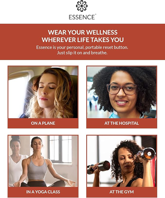 Essence Wearable Aromatherapy Nasal Diffuser – Frankincense Essential Oil Nose Ring Silicone Inhaler for Stress & Mood Support - Made in USA & Travel-Friendly (3 Pack)