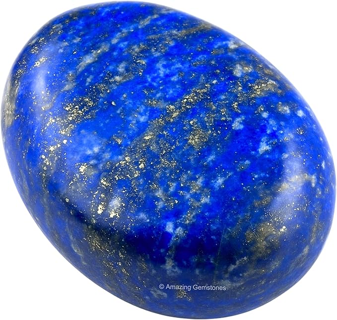 Amazing Gemstone Lapis Lazuli Crystals and Healing Stones - Large Palm Stone Crystals Piedra - Crystal for Good Luck, Balanced Positive Energy, Meditation - Unique Stocking Stuffers, Gifts for Women