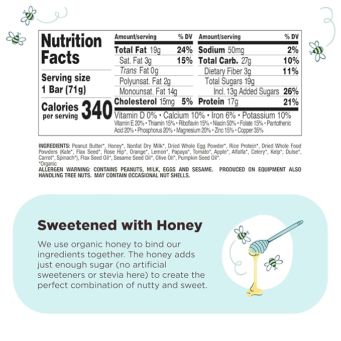 Perfect Bar Original Refrigerated Protein Bar, Peanut Butter, 2.5 Ounce Bar, 8 Count (Pack of 3)