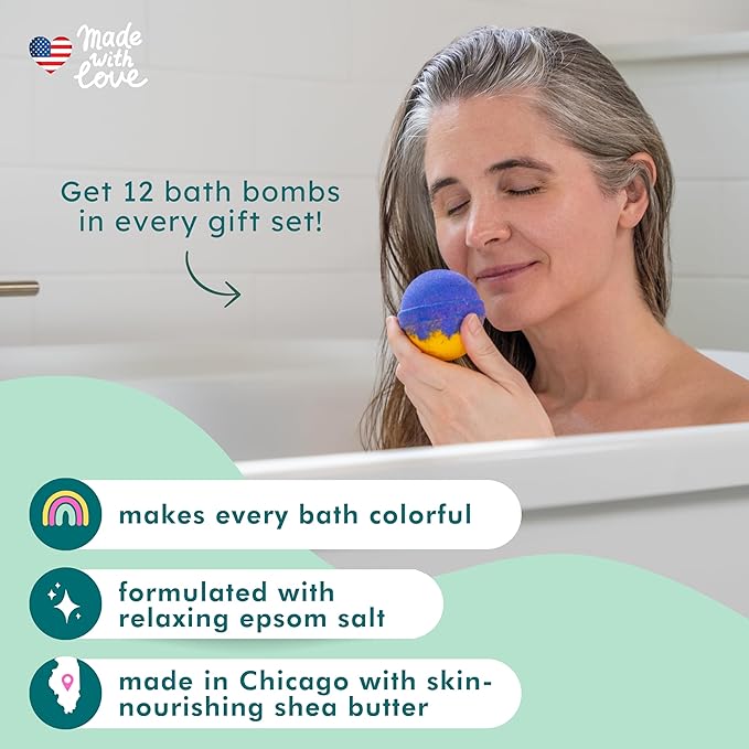 Anovina Bath Bombs for Women & Men – Natural, Non-Toxic & Organic Bath Bomb Gift Set – Relaxing Spa Fizzies for Sensitive Skin – Handmade Bath Bombs Set for Adults, Kids & Holiday Gifts