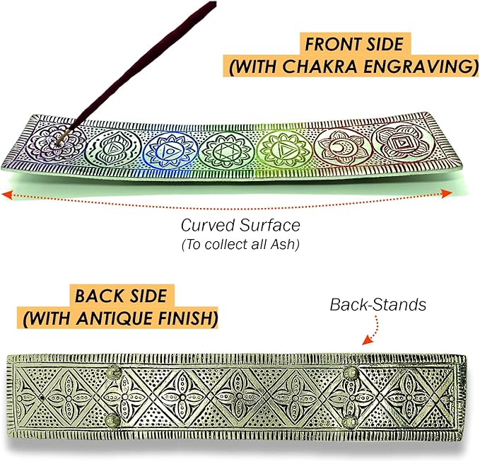Chakra Incense Holder for Sticks - Handmade Dual Inscents- Holders | Perfect as Spiritual or Meditation Insense Holder (10 inch)