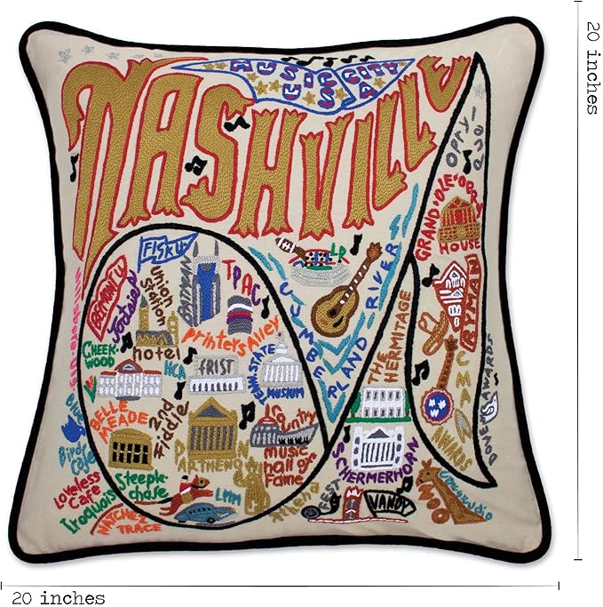 Catstudio Nashville Embroidered Decorative Throw Pillow