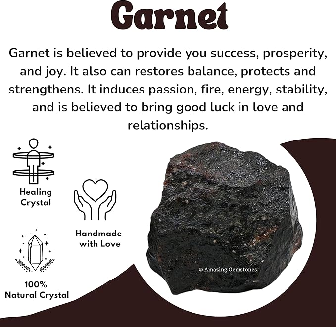 Amazing Gemstone Garnet Raw Crystals and Healing Stones, Natural Rocks for Tumbling - DIY Raw Stones and Crystals, 2 Pieces