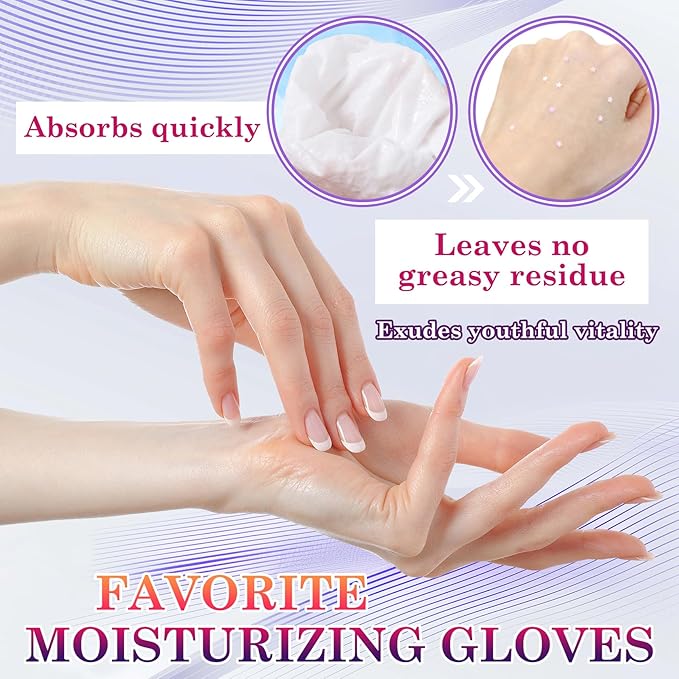 6 Pairs Hand Masks Moisturizing Gloves, Hydrating Hand Mask Moisturizer Gloves Care for Dry Cracked Hands, Smooth Long Lasting Soft Firming Hand Mask Gift Set for Men Women（P