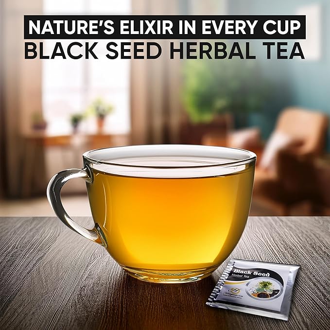 HERBOGANIC Black Seed Herbal Tea - Digestion Support and Immune Boost | Refreshing and Delicious Blend | Natural Ingredients | 20 Tea Bags