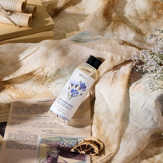 Airkeep Reed Diffuser Oil Refill/Ocean Mist&Sea Salt/3.38oz（100ml/1 Pack/Scented Oil Refill for Reed Diffuser Home Fragrance for Bedroom, Bathroom Office Home Decor