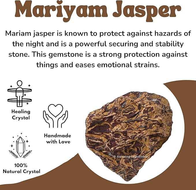 Amazing Gemstone 2 Pieces, Mariyam Jasper Raw Crystals and Healing Stones, Natural Rocks for Tumbling and DIY Raw Stones and Crystals