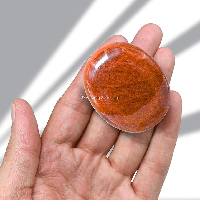 Amazing Gemstone Chocolate Jasper Crystals and Healing Stones - Large Palm Stone Crystals Piedra - Crystal for Good Luck, Positive Energy, Meditation - Unique Stocking Stuffers and Birthday Gifts